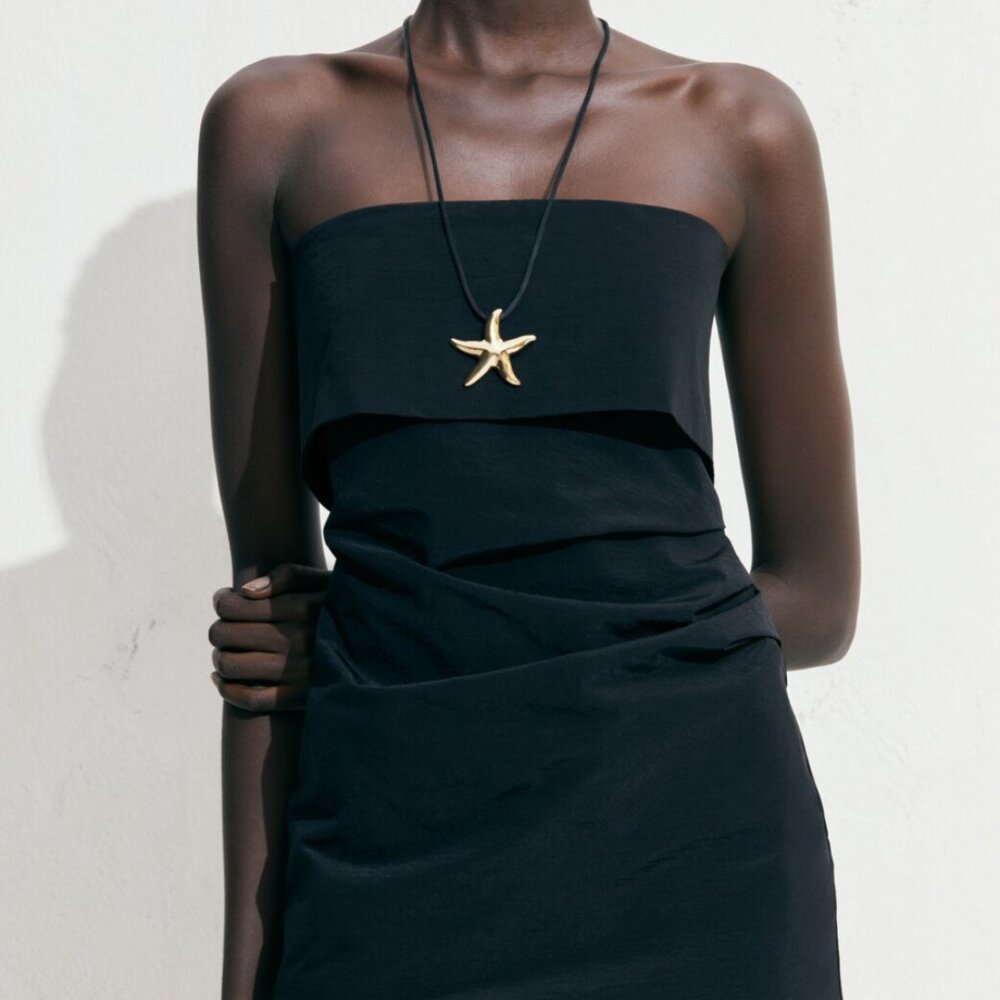 Mango | Gold Starfish Cord Pendant Necklace | NWOT - Picture 3 of 6